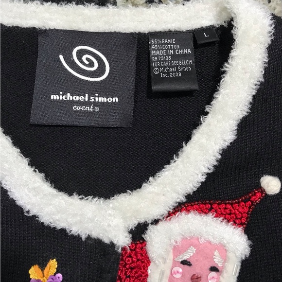 Vintage Michael Simon Christmas Cardigan ~ Women’s Large - Picture 11 of 12